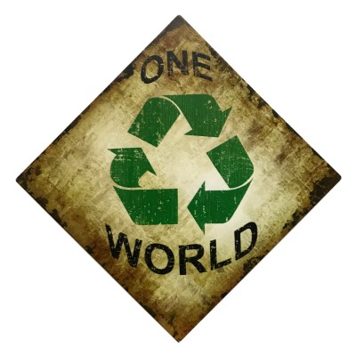 ONE WORLD WALL PLQ MTL 